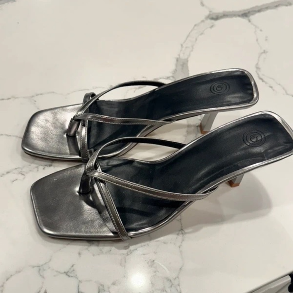 Urban Outfitters Metallic Silver Heels